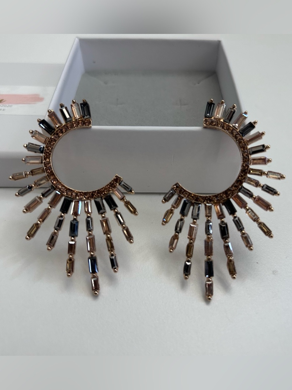 Elegant Abstract Earrings, Gold Geometric, Celestial, Sunburst Statement Earring